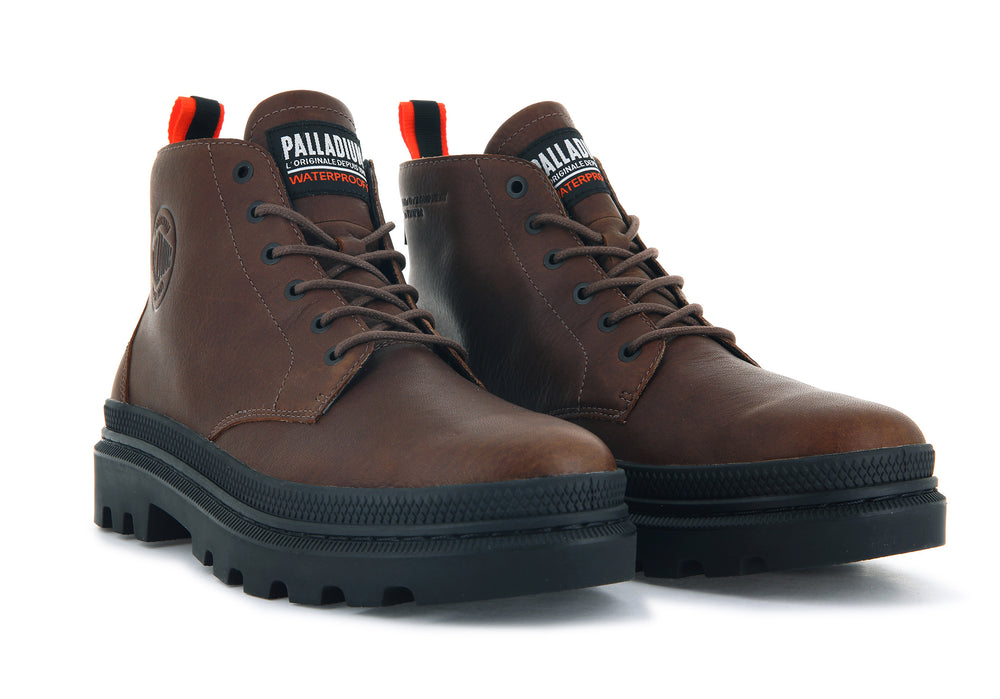 Zapatos Altas Palladium PALLATROOPER HI WP+ Hombre Marrones | Costa Rica-92713